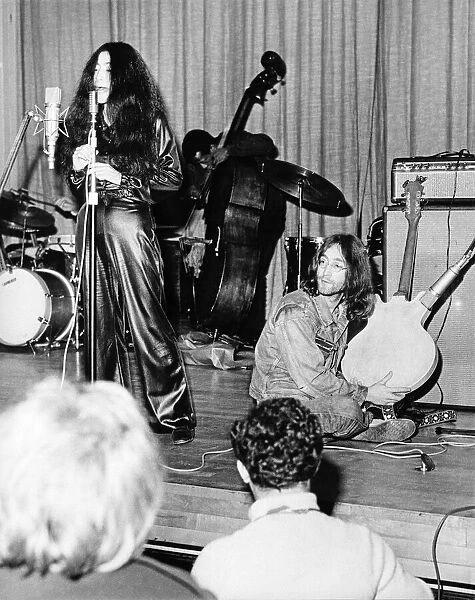 John Lennon and Yoko Ono appear at The Natural Music Concert, Lady Mitchell Hall