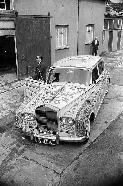 John Lennons psychedelically painted Rolls-Royce leaves the car paint shop of J. P