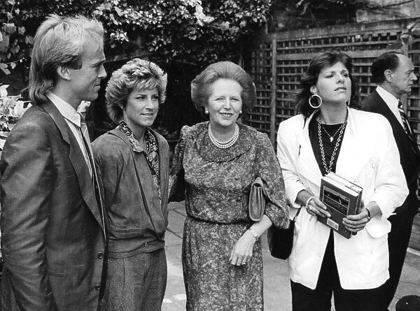 John Lloyd and Chris Evert with Margaret Thatcher and Carol Thatcher - June 1985