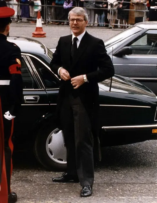 Framed Print : John Major British Conservative Prime Minister attending the El Alamein service