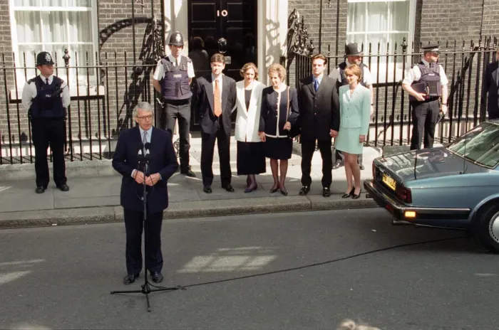 Framed Print : John Major, former Conservative Prime Minister leaves number 10 Downing Street after Framed Print : John Major, former Conservative Prime Minister leaves number 10 Downing Street after