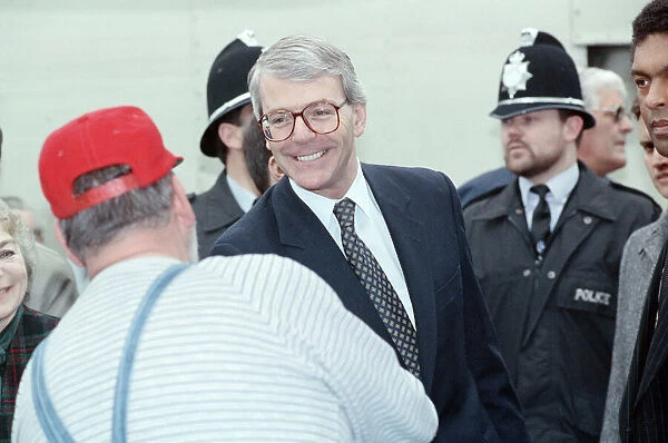 John Major during the general election campaign, pictured in St Ives, Cambridgeshire