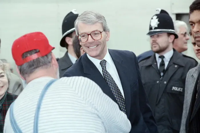 Framed Print : John Major during the general election campaign, pictured in St Ives, Cambridgeshire Framed Print : John Major during the general election campaign, pictured in St Ives, Cambridgeshire