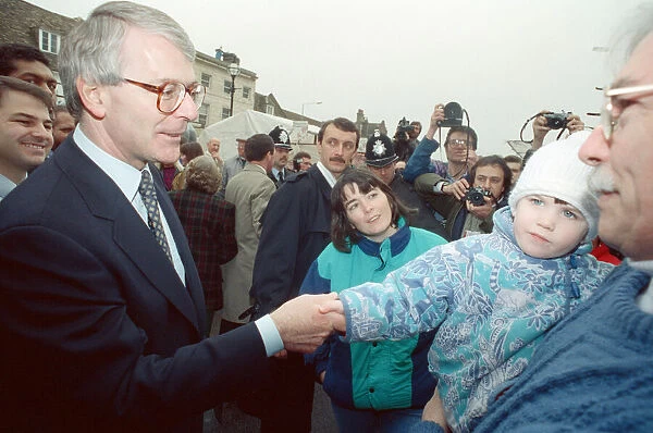 John Major during the general election campaign, pictured in St Ives, Cambridgeshire