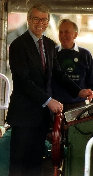 John Major at Gloucester locks before the election in 1992