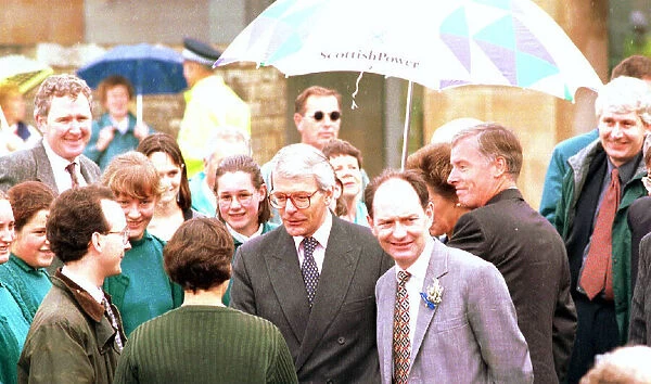 John Major with Michael Forsyth during a visit to St Andrews Scotland
