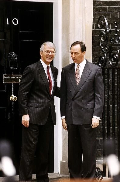 John Major MP and Conservative Prime Minister says goodbye to Paul Keating Australian