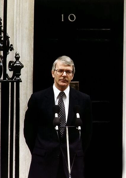 John Major Prime Minister announces the election date outside 10 Downing Street 1992
