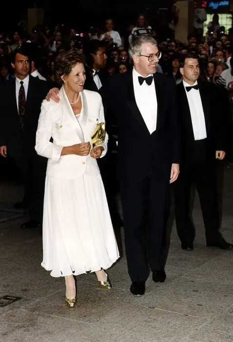 Framed Print : John Major Prime Minister attends a film premiere with his wife 1992
