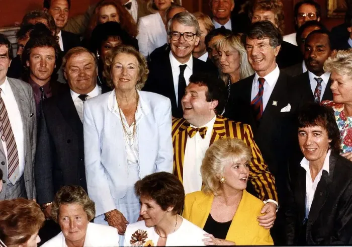 Framed Print : John Major Prime Minister at Downing Street party is joined by numerous celebrities Framed Print : John Major Prime Minister at Downing Street party is joined by numerous celebrities