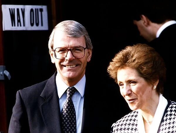 John Major Prime Minister with wife Norma during the 1992 elections