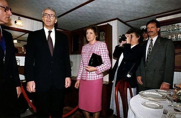 John Major Prime Minister with wife Norma during the 1992 election campaign at the Ideal