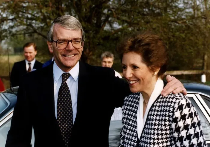 Framed Print : John Major Prime Minister with wife Norma during 1992 elections arriving at the polling Framed Print : John Major Prime Minister with wife Norma during 1992 elections arriving at the polling