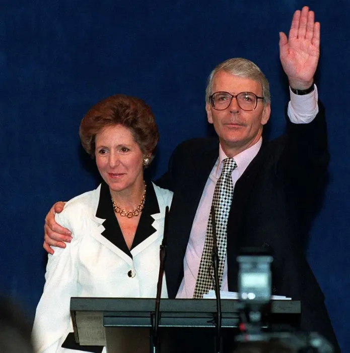 Framed Print : John Major Prime Minister with his wife Norma after his speech at the Tory Party Framed Print : John Major Prime Minister with his wife Norma after his speech at the Tory Party
