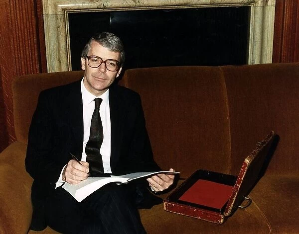 John Major seen here as Chancellor of the Exchequer in the Treasury prior to delivering