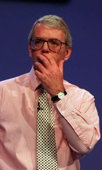 Framed Print : John Major during his speech at Bournemouth left hand covering his mouth Framed Print : John Major during his speech at Bournemouth left hand covering his mouth