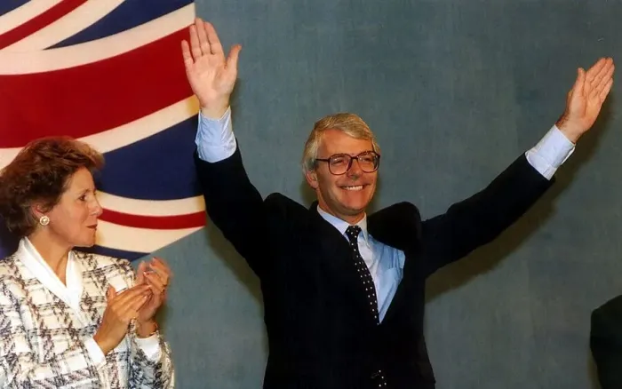 Framed Print : John Major taking applause at the Conservative Party Conference in Blackpool whilst his
