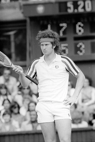John McEnroe seen here showing his displeasure with a line call in the 1980 Wimbledon