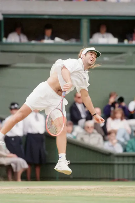 Framed Print : John McEnroe v Andre Agassi, Wimbledon Mens Semi-Final, Lawn Tennis Club, Wimbledon Framed Print : John McEnroe v Andre Agassi, Wimbledon Mens Semi-Final, Lawn Tennis Club, Wimbledon