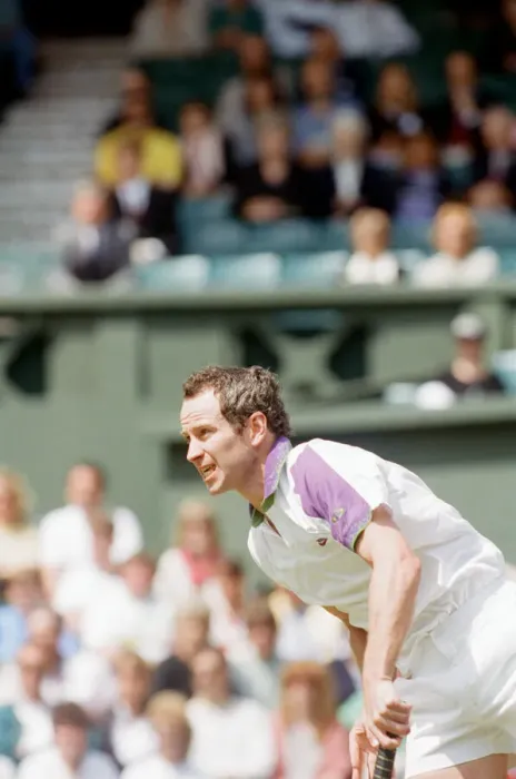 Framed Print : John McEnroe v Andre Agassi, Wimbledon Mens Semi-Final, Lawn Tennis Club, Wimbledon Framed Print : John McEnroe v Andre Agassi, Wimbledon Mens Semi-Final, Lawn Tennis Club, Wimbledon