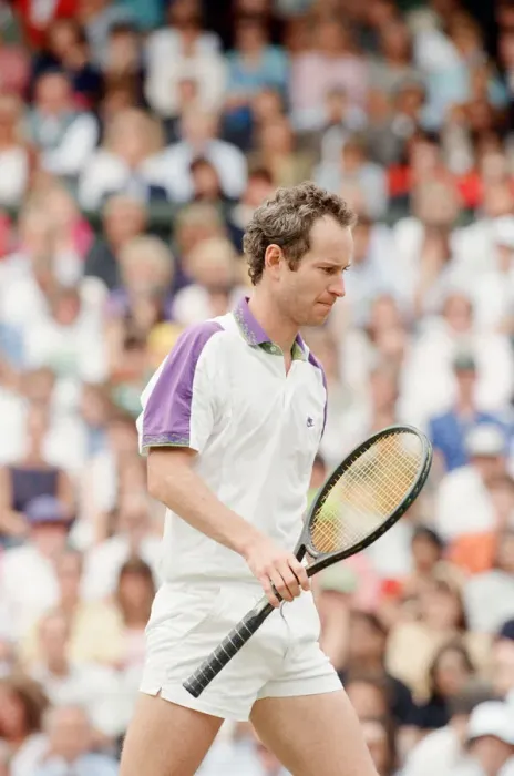 Framed Print : John McEnroe v Andre Agassi, Wimbledon Mens Semi-Final, Lawn Tennis Club, Wimbledon Framed Print : John McEnroe v Andre Agassi, Wimbledon Mens Semi-Final, Lawn Tennis Club, Wimbledon