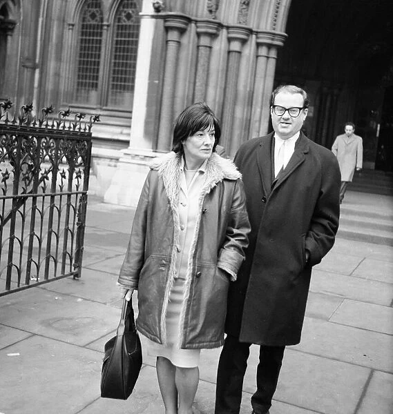 John Mortimer and wife seen here leaving the High Court in central London during the Fuld