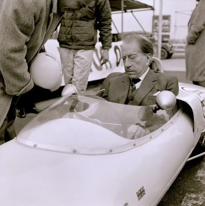 Framed Print : John Paul Getty oil Baron trying out a racing car A Lotis Junior Formula at the Goodwood Framed Print : John Paul Getty oil Baron trying out a racing car A Lotis Junior Formula at the Goodwood