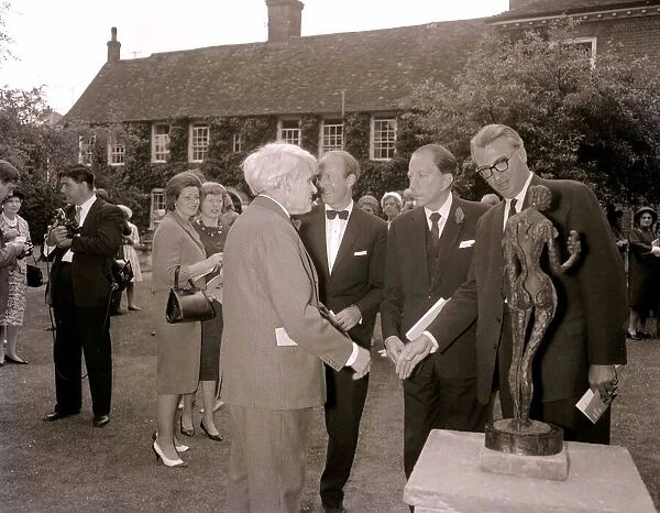 John Paul Getty Oil Billionaire attending an exhibition with unnamed man
