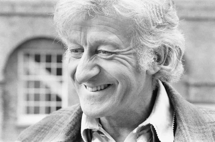 Framed Print : John Pertwee as Dr Who, seen here during filming The Time Monster Framed Print : John Pertwee as Dr Who, seen here during filming The Time Monster