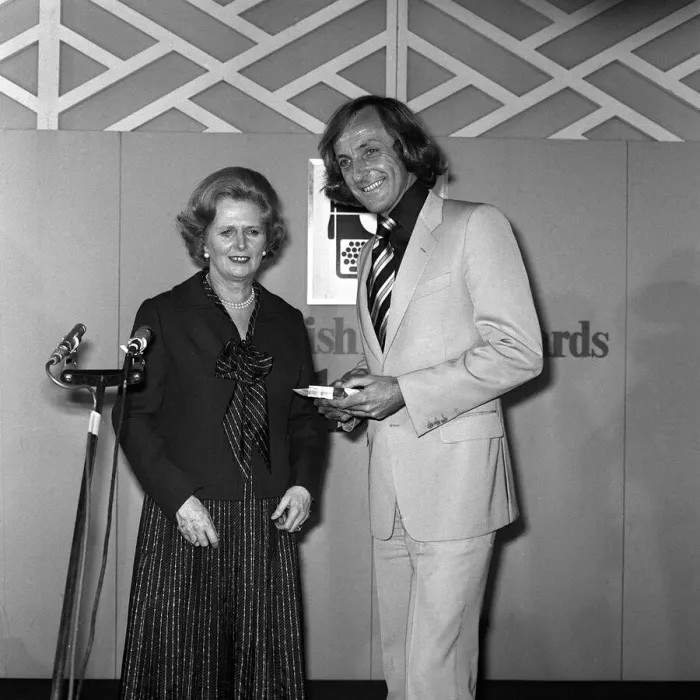 Framed Print : John Pilger April 1980 Journalist receiving award - Journalist Of The Year Award 1979