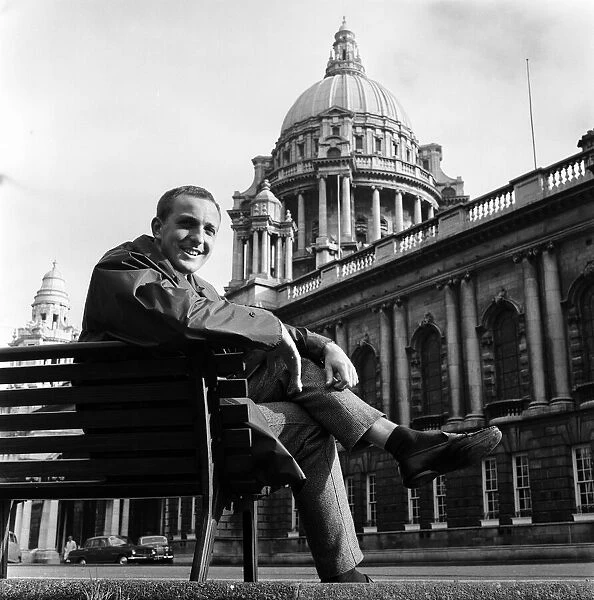 John Pilger at City Hall, Belfast. Northern Ireland. 9th October 1963