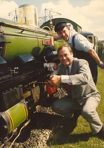 John Prescott with a steam train