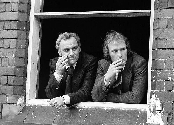 John Thaw and Dennis Waterman - March 1978 filming for the TV series '