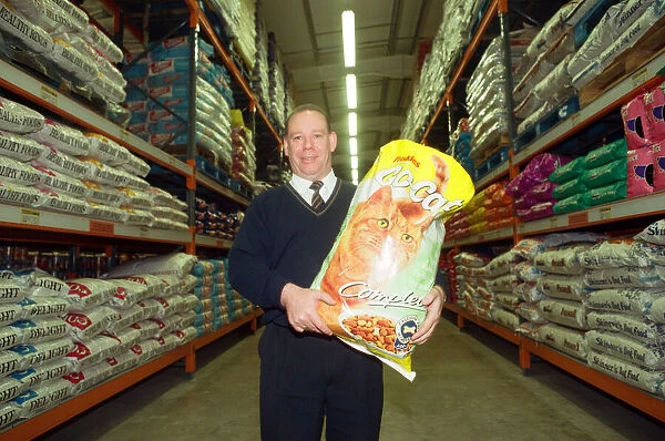 John Wales at Batleys Pet Food Store. 4th December 1997