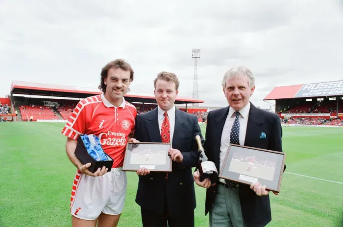 Framed Print : John Wark, Middlesbrough FC Player, receives Man of the Match Award at Ayresome Park Framed Print : John Wark, Middlesbrough FC Player, receives Man of the Match Award at Ayresome Park