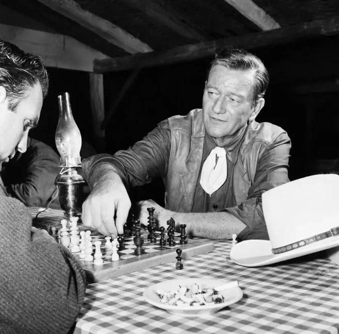 Framed Print : John Wayne November 1963 on the set of the film Circus World Y2K