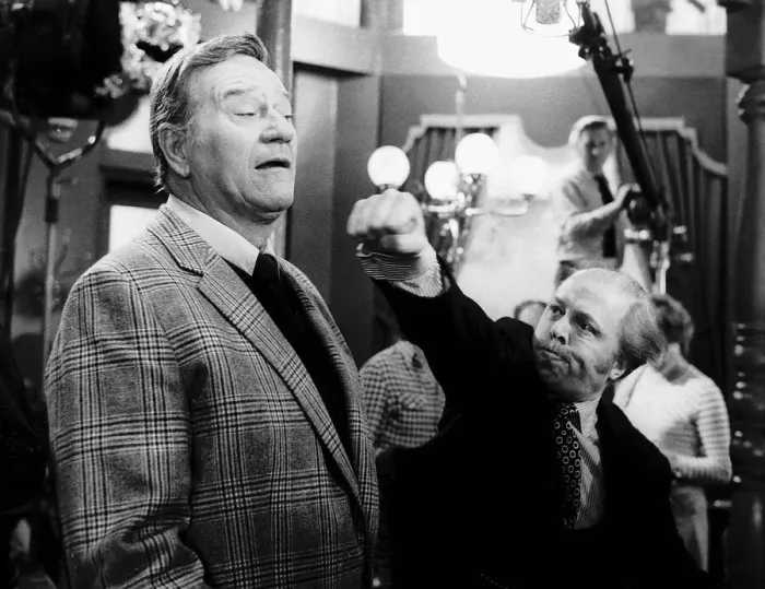 Framed Print : John Wayne and Richard Attenborough star in the film Brannigan Framed Print : John Wayne and Richard Attenborough star in the film Brannigan