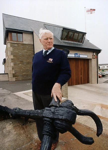 John Williams MBE, the retiring Hon. Secretary at Porthcawl lifeboat station