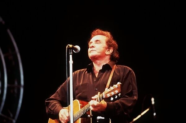 Johnny Cash country singer on stage at Glastonbury 1994
