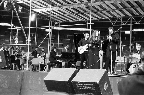 Johnny Cash and June Carter at the Spree 73, a major Christian festival at Wembley