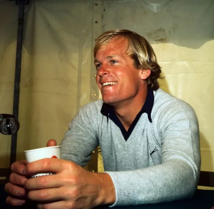 Framed Print : Johnny Miller golfer at press conference April 1987 Framed Print : Johnny Miller golfer at press conference April 1987