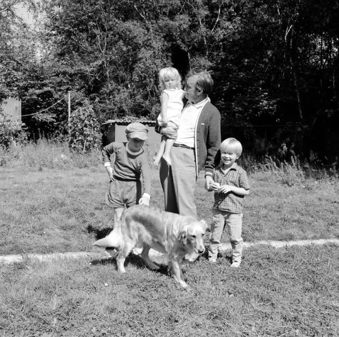 Framed Print : Johnny Speight TV Script Writer - at his home in Northwood - with his family