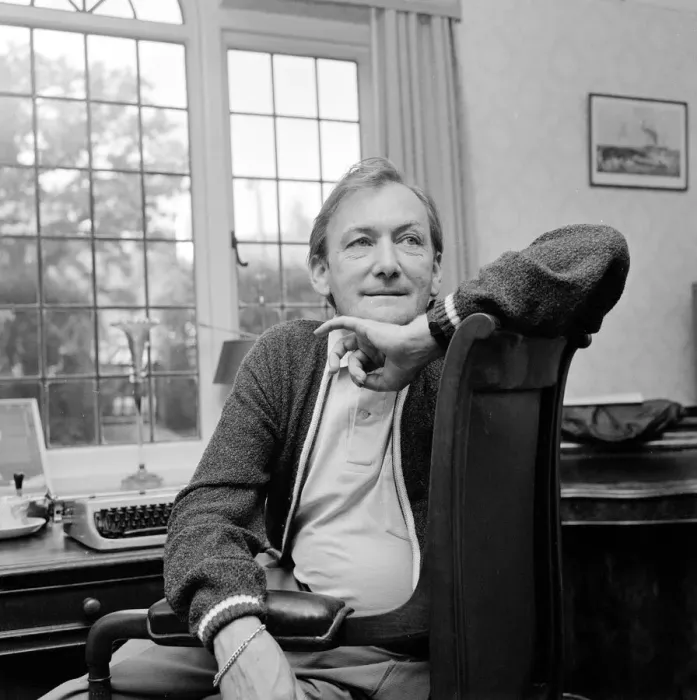 Framed Print : Johnny Speight TV Script Writer - at his home in Northwood sitting on a
