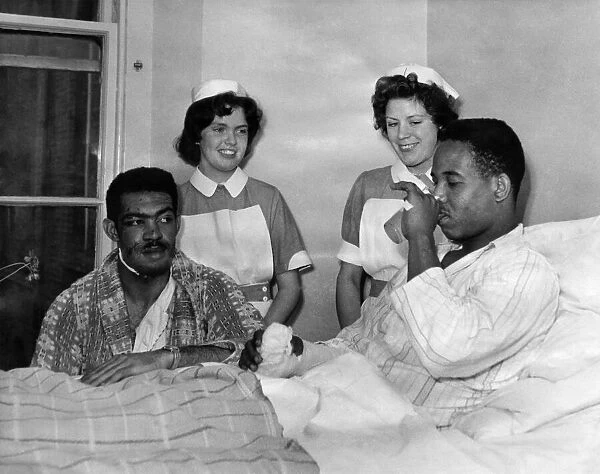 Johnson. D. H. Stoke on Trent. West Indian Cricketers in the NSR infirmary store on Trent