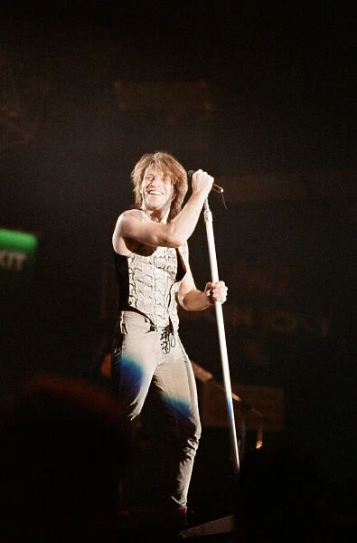 Jon Bon Jovi performing at Ibrox Stadium, Glasgow, Scotland during the group Bon Jovi