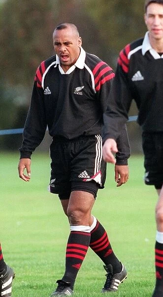 Jonah Lomu New Zealand rugby player 19th October 1999 World Cup squad training at