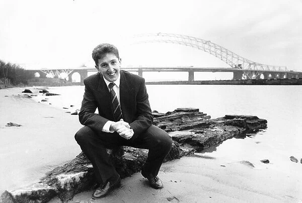 Jonathan Davies Rugby Union player Widnes RFC and Wales sits on river bank