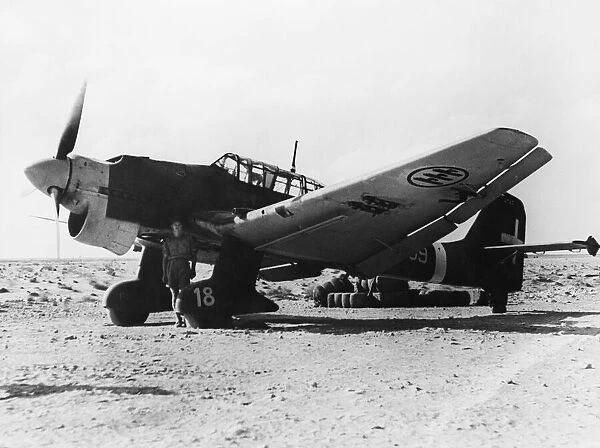 One of the ten JU 87s German dive bombers manned by Italians forced landed recently