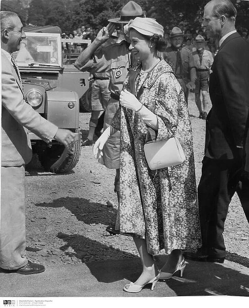 The Jubilee Scout Jamboree at Sutton Park in 1957. The Queen