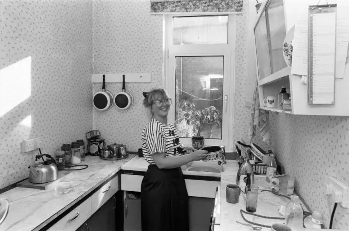 Framed Print : Judith Green, pictured in her kitchen. Judith and family have won the Daily Mirror Framed Print : Judith Green, pictured in her kitchen. Judith and family have won the Daily Mirror